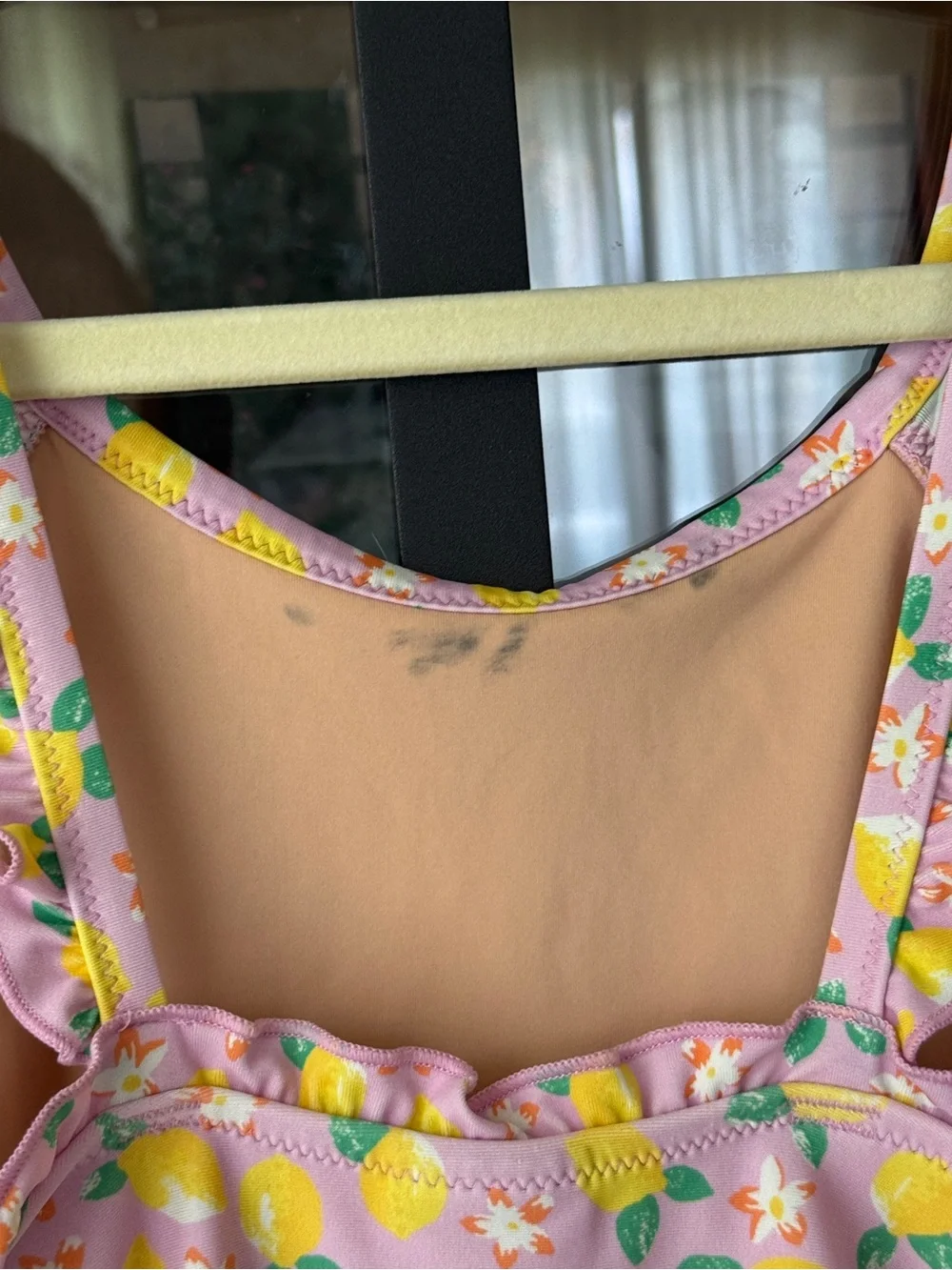 Crewcuts lemons one piece swimsuit ruffle print floral girls